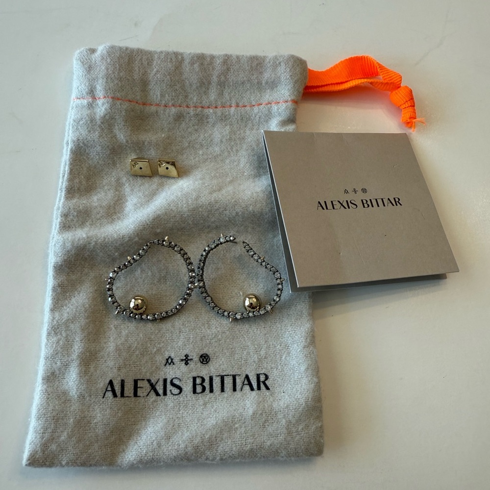 Alexis Bittar Silver Earrings Set